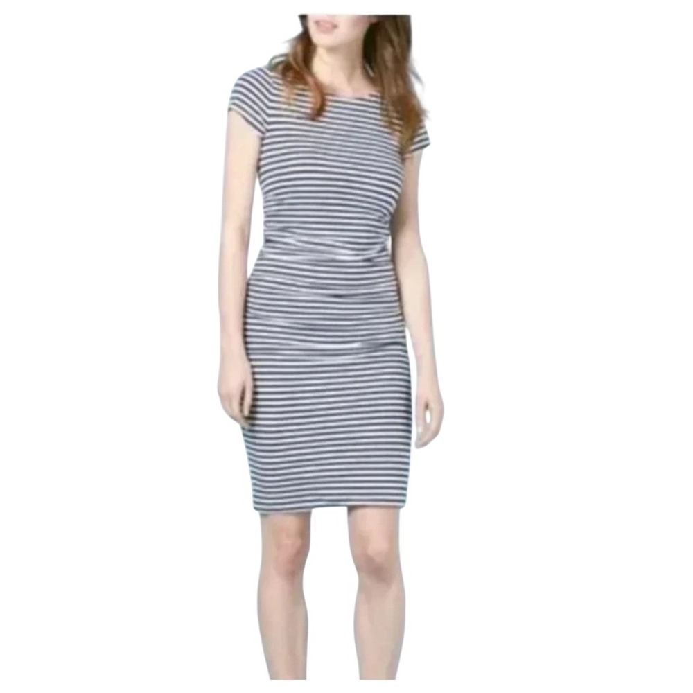 Boden Women's Breton Striped Ruched Bodycon Dress Stretch US 12R